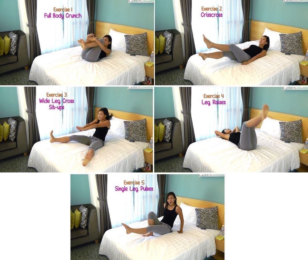 4 workout ni boleh buat atas katil guna bantal je 