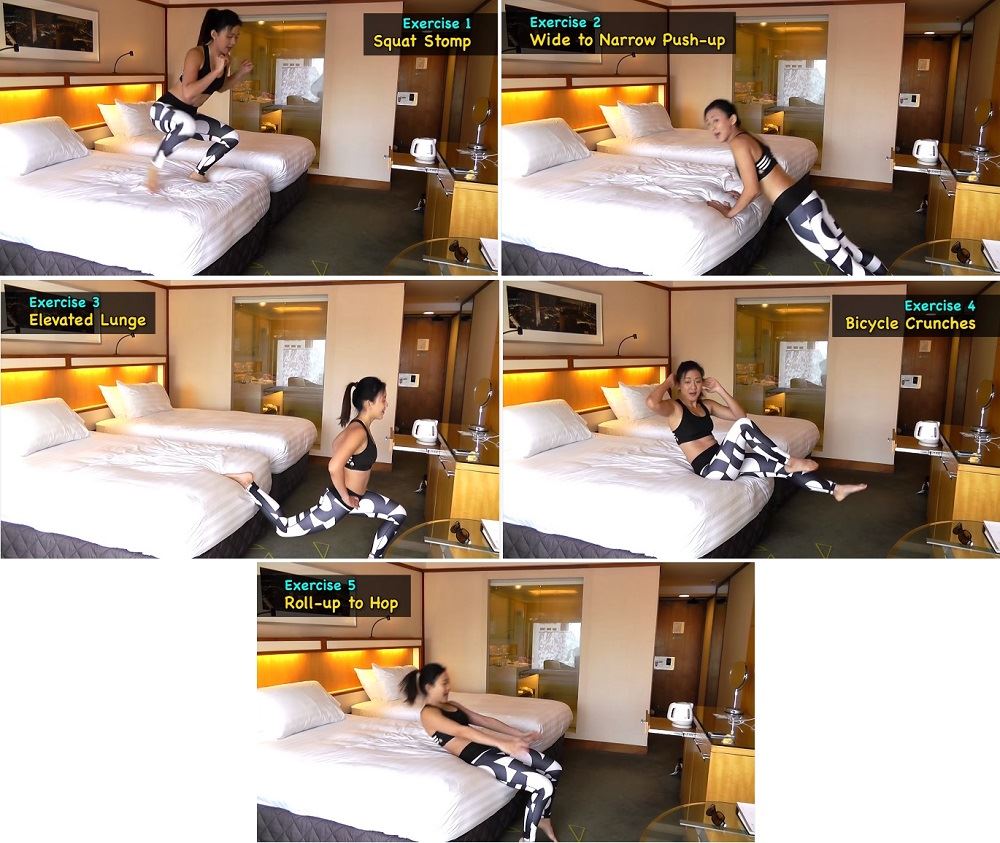 4 workout ni boleh buat atas katil guna bantal je 