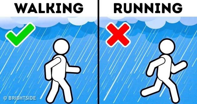 lari dalam hujan lagi cepat basah dari berjalan ? yeke ?