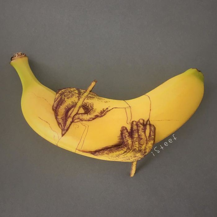 stylo habis! pisang pun boleh bertukar jadi art macam ni eh ? 