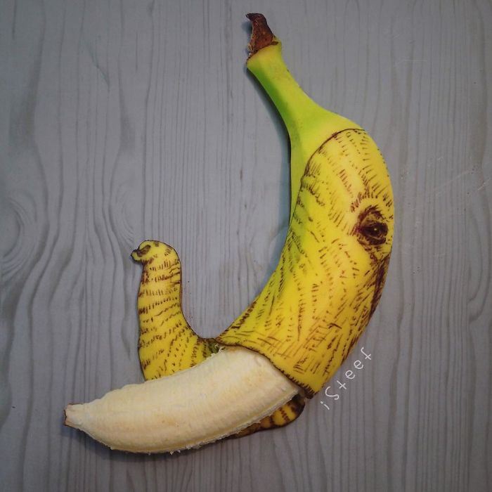 stylo habis! pisang pun boleh bertukar jadi art macam ni eh ? 