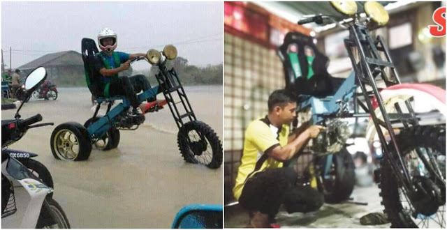 lelaki ni berjaya cipta motor untuk redah banjir bermodalkan rm 500