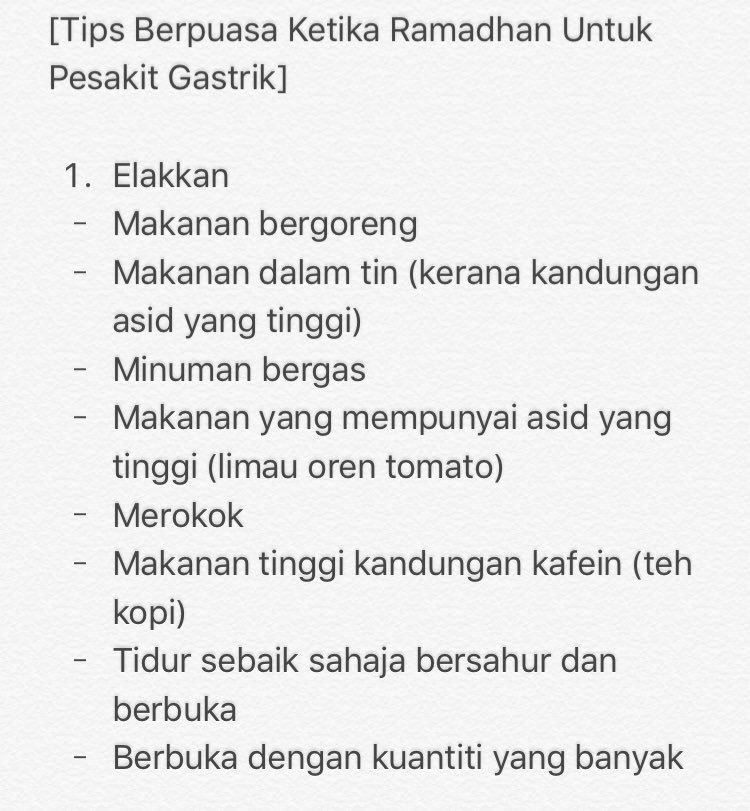 doktor ni kongsi tips berpuasa bagi mereka yang ada gastrik 