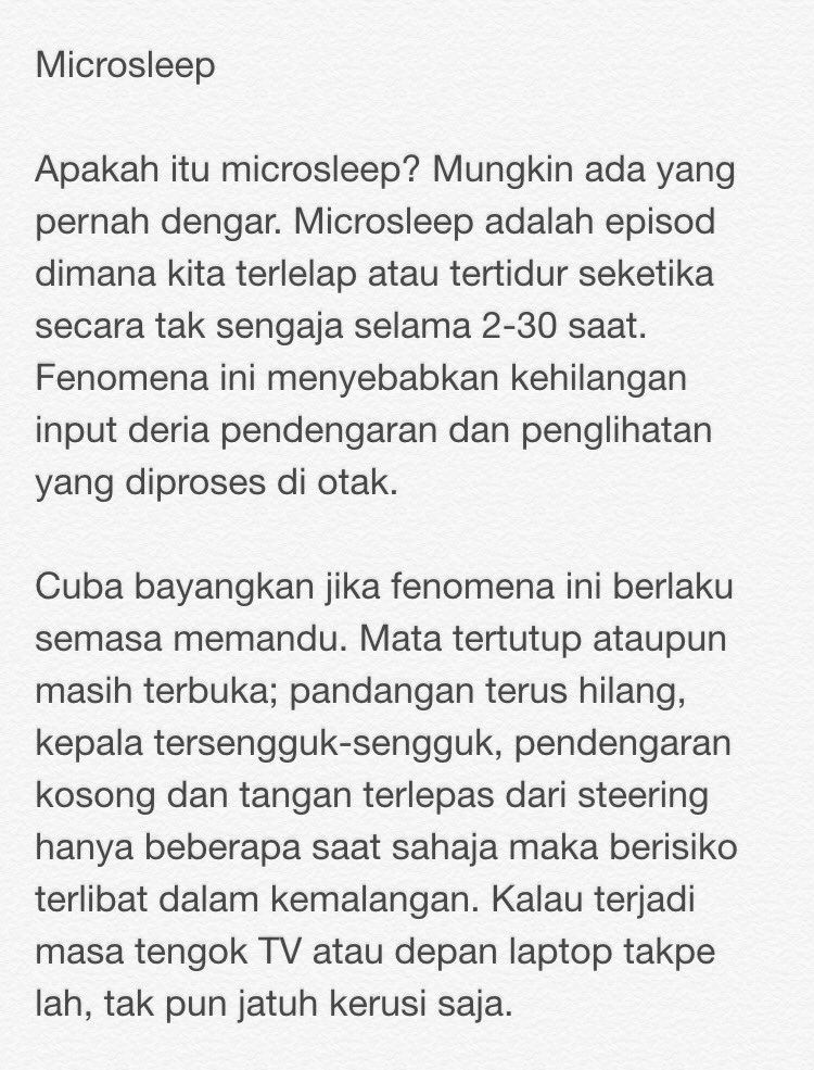 pernah terlelap ketika memandu ? microsleep. 