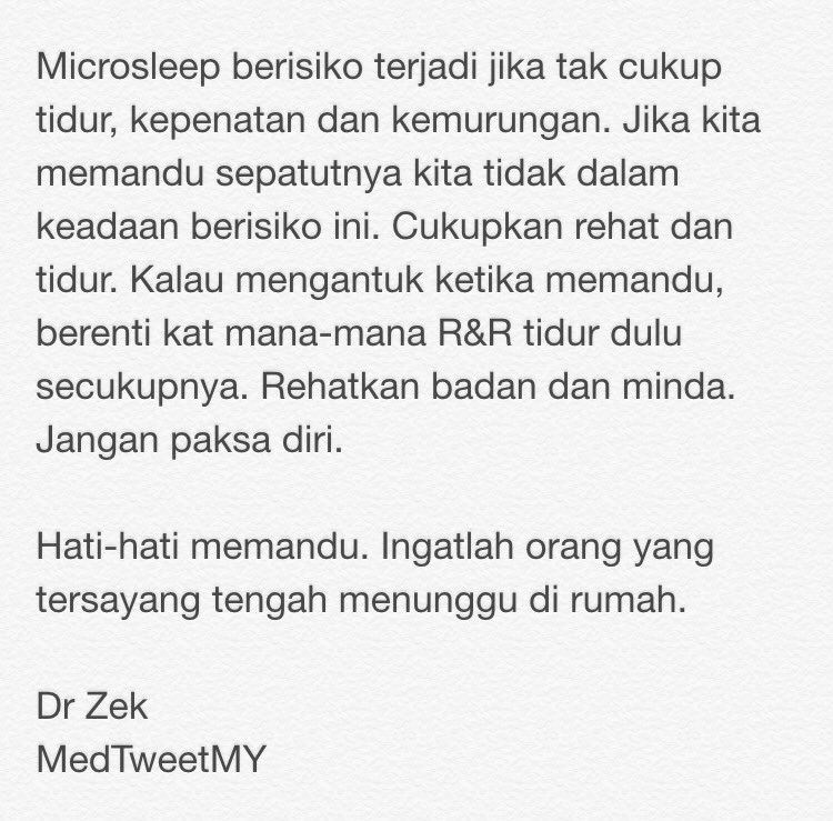 pernah terlelap ketika memandu ? microsleep. 