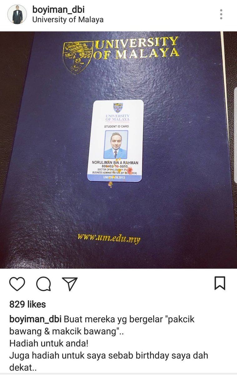 universiti malaya nafikan boy iman ada mendaftar sebagai pelajar phd