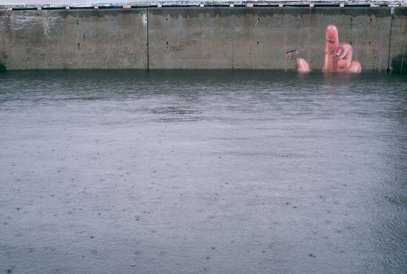 mencabar lukis mural di dinding masa air surut, berhenti masa air pasang