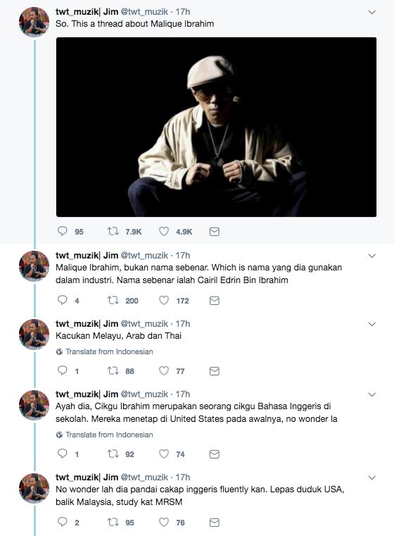 banyak yang orang tak tahu pasal malique. cerita lelaki ni