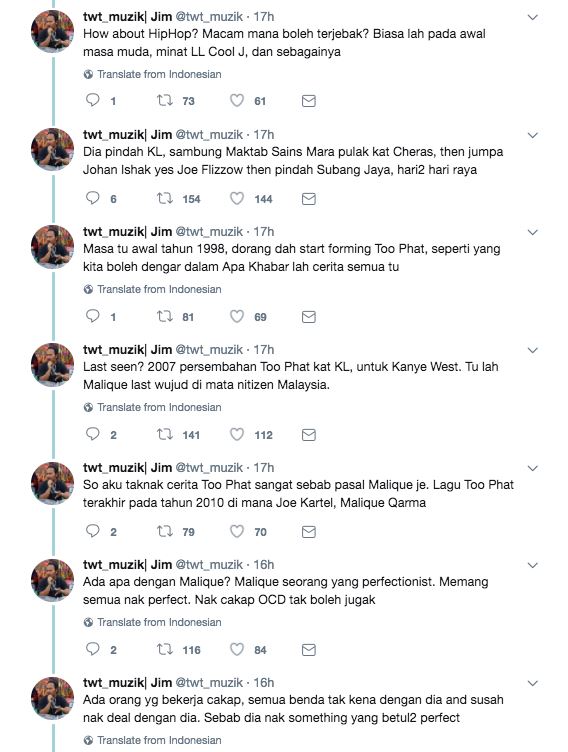 banyak yang orang tak tahu pasal malique. cerita lelaki ni