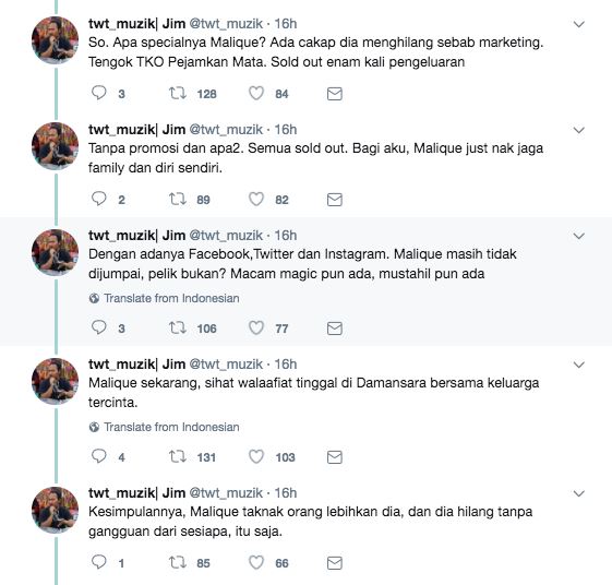 banyak yang orang tak tahu pasal malique. cerita lelaki ni