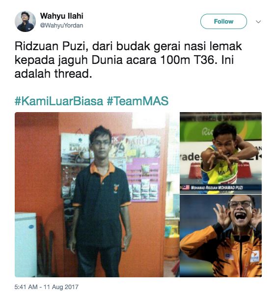 dari penjual nasi lemak, ridzuan puzi kini juara dunia. ini kisahnya..