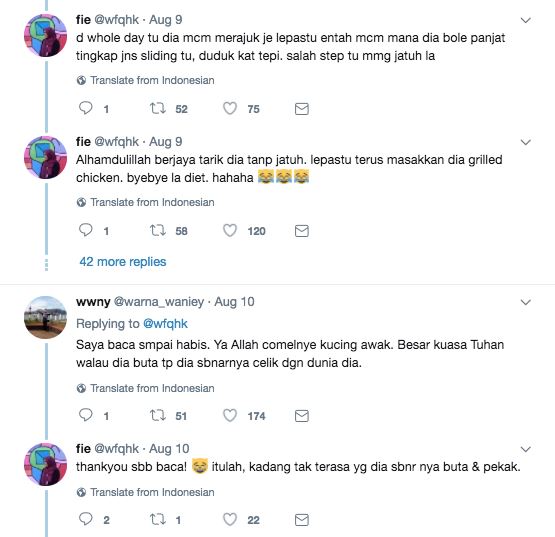 seronok betul baca kisah ozzie si kucing buta dan pekak ni