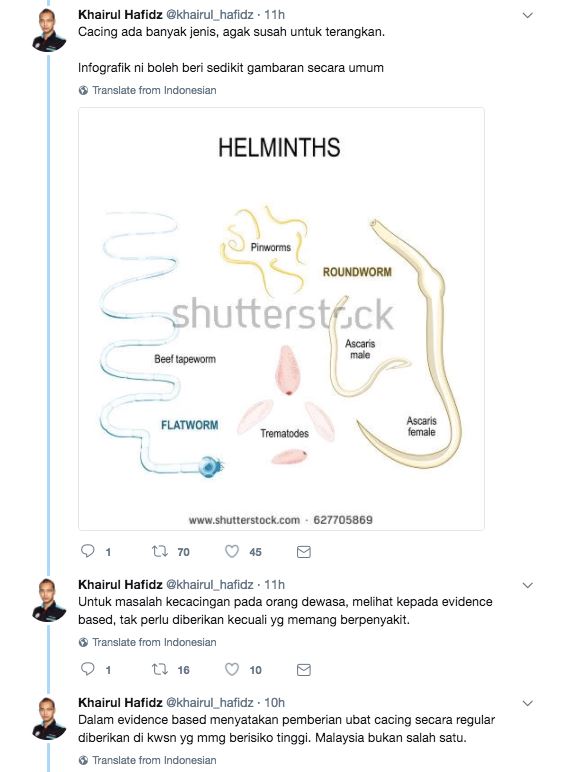 masalah kecacingan dalam perut ? doktor ni jelaskan perlu tak ambil ubat
