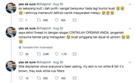 tips nak kulit putih gadis ni memang win !