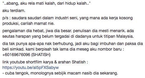 anak muda jalan 20km sehari cari kerja buat filem