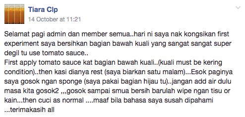 pakai sos tomato, periuk jadi berkilat 