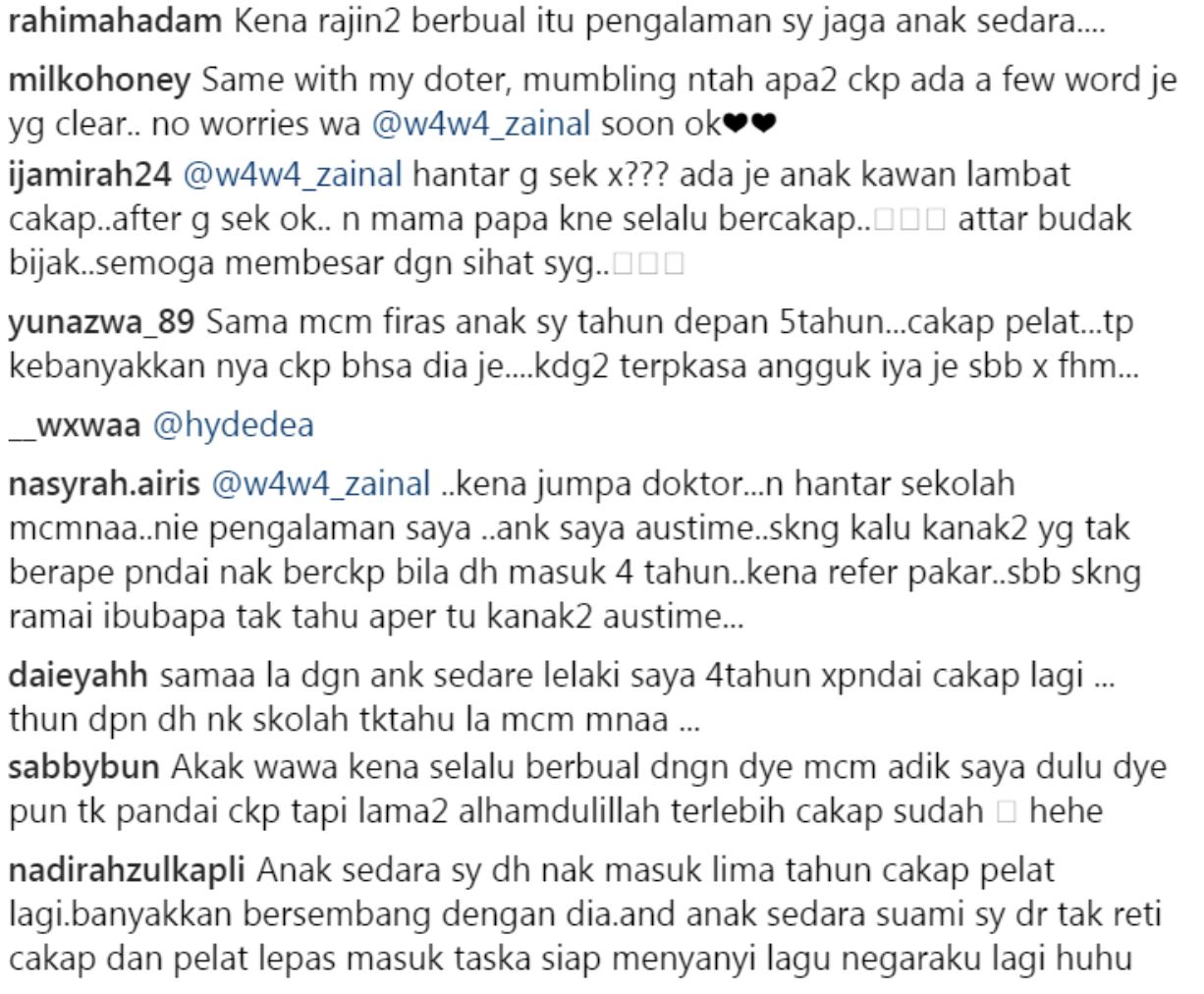 wawa zainal risau anak sulung 4 tahun masih belum boleh bercakap