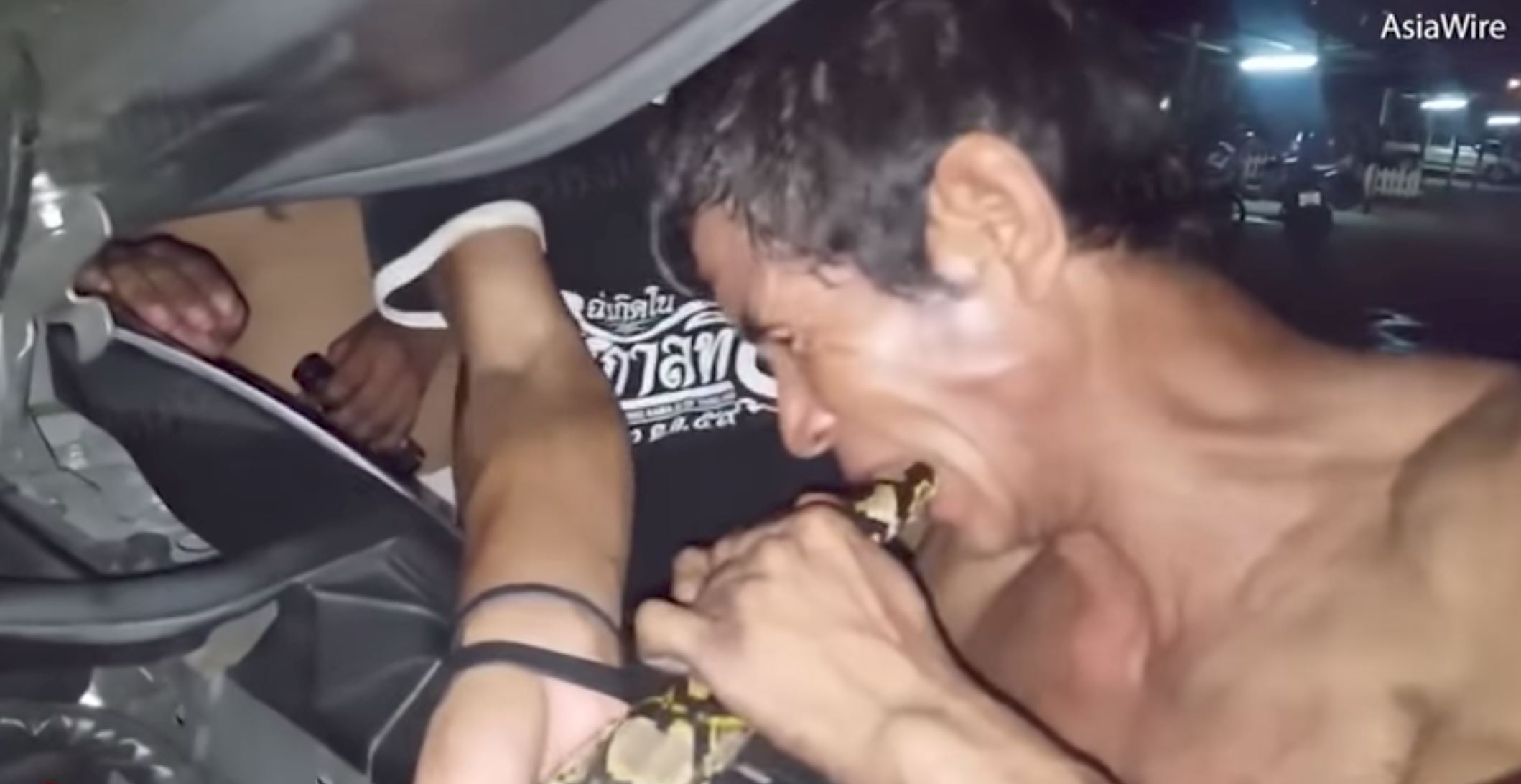 guna teknik gigit ekor sebab nak keluarkan ular dari enjin kereta