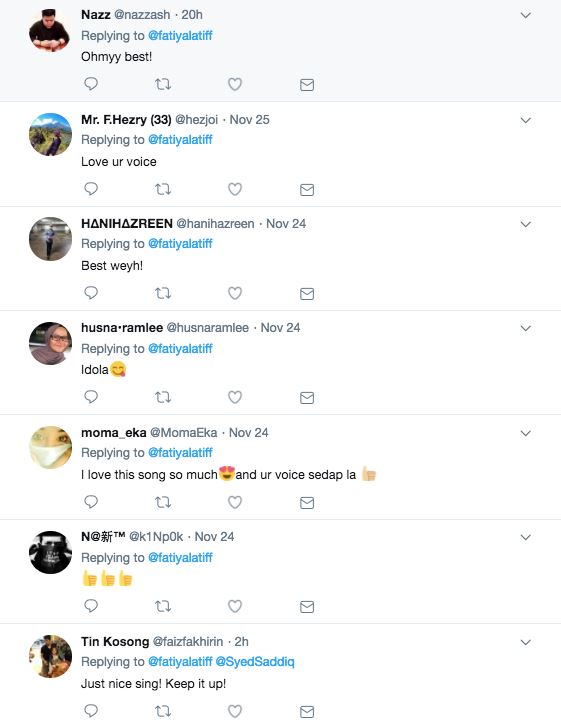 fatiya latiff menyanyi, ini respon netizen