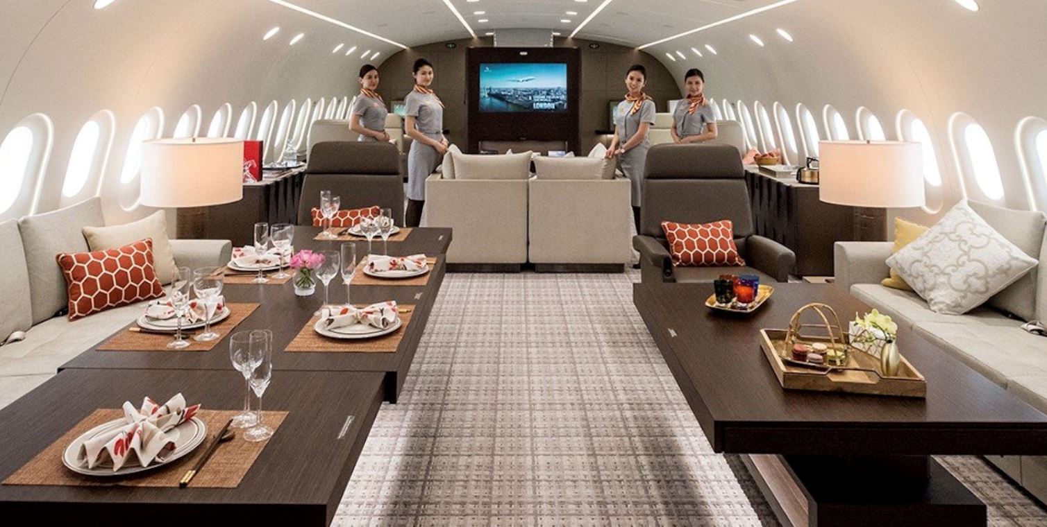 bawa penthouse terbang di udara dalam kapal boeing 787 