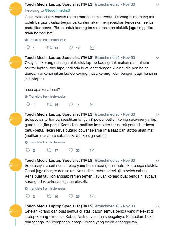tertumpah air atas laptop ? ni kesan dan apa yang perlu dibuat