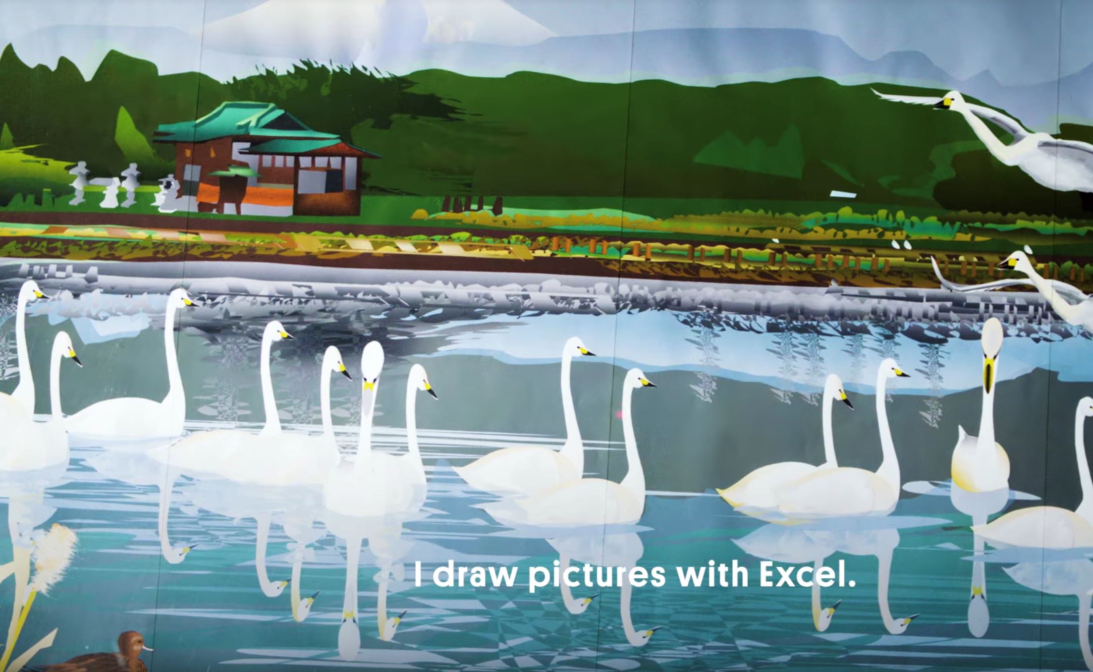 biar betul lukisan cantik ni hanya guna excel? power!