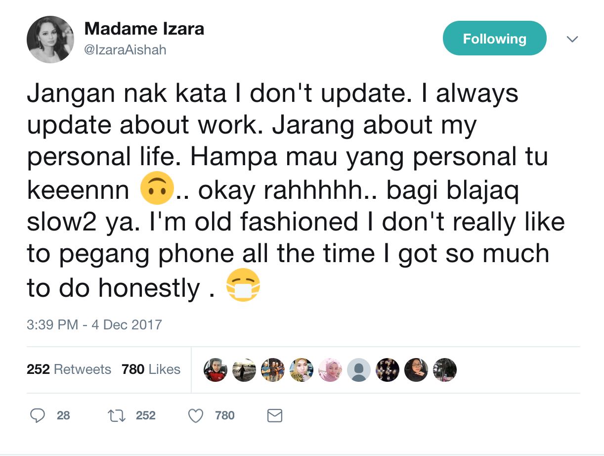 izara kurang terima tawaran berlakon sebab jarang update social media