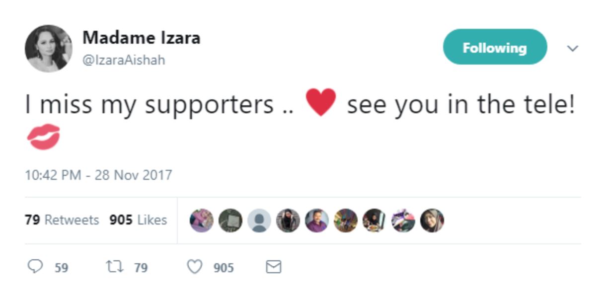 izara kurang terima tawaran berlakon sebab jarang update social media