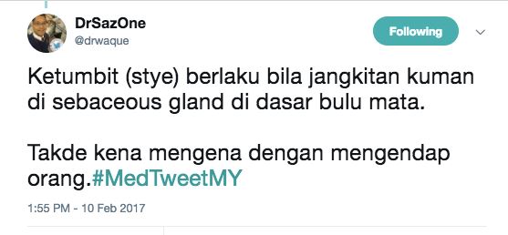 ketumbit bukan sebab mengintai, ni doktor bagi petua hilangkan
