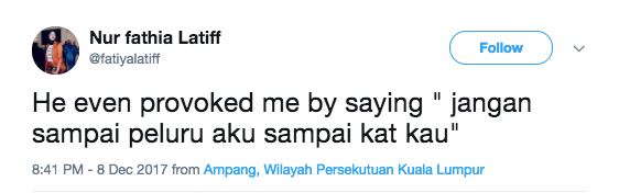 jangan sampai peluru aku sampai kat kau fatiya latiff diserang