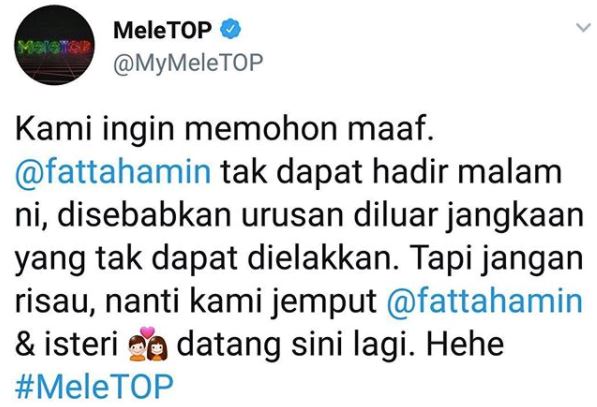peminat geram fattah amin tak jadi datang meletop last minute