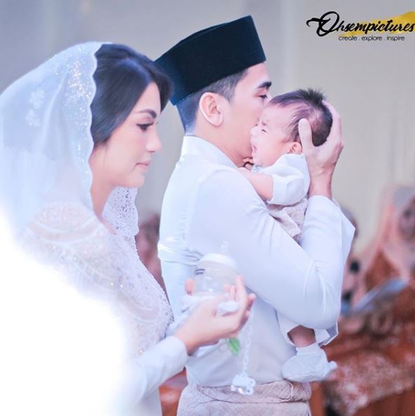 comelnya anak amyra dan amar baharin pada majlis aqiqah 