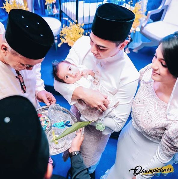 comelnya anak amyra dan amar baharin pada majlis aqiqah 