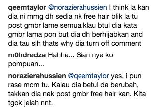 muat naik gambar tak bertudung, fatiya dikecam lagi