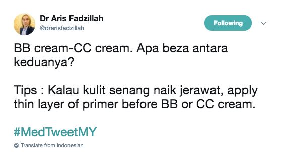 suka pakai make up, apa beza bb cream dengan cc cream ?