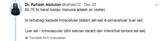 badan berlebih air dengan gemuk air sama ke ? ni jawapannya