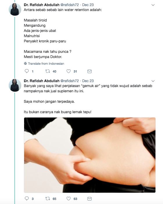 badan berlebih air dengan gemuk air sama ke ? ni jawapannya