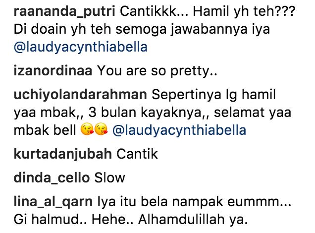 kapsyen “last jedi with my first child”, laudy cynthia bella hamil?