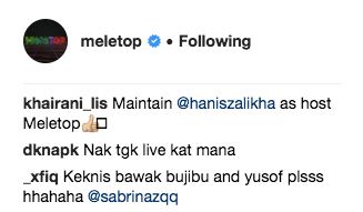 netizen suka hanis zalikha jadi hos meletop 