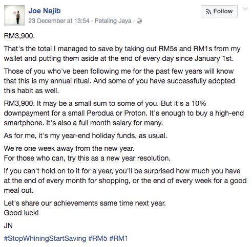 asingkan duit rm 1 dan rm 5 sehari, lihat berapa lelaki ni dapat