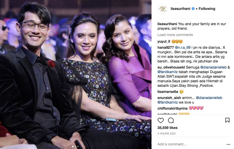 fasha sandha, beto kusyairy dan ramai rakan artis berikan semangat pada farid kamil dan keluarga