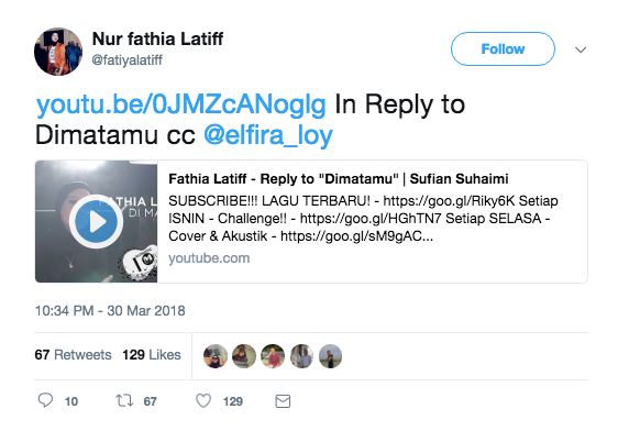 fatiya latiff buat lagu cover dimatamu sufian suhaimi. tapi kenapa cc elfira loy ?