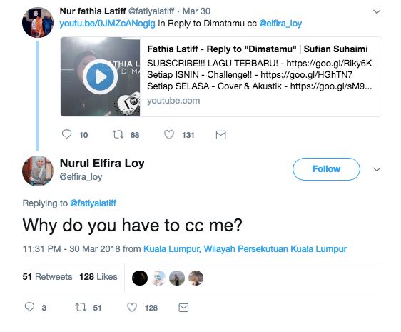 fatiya latiff buat lagu cover dimatamu sufian suhaimi. tapi kenapa cc elfira loy ?