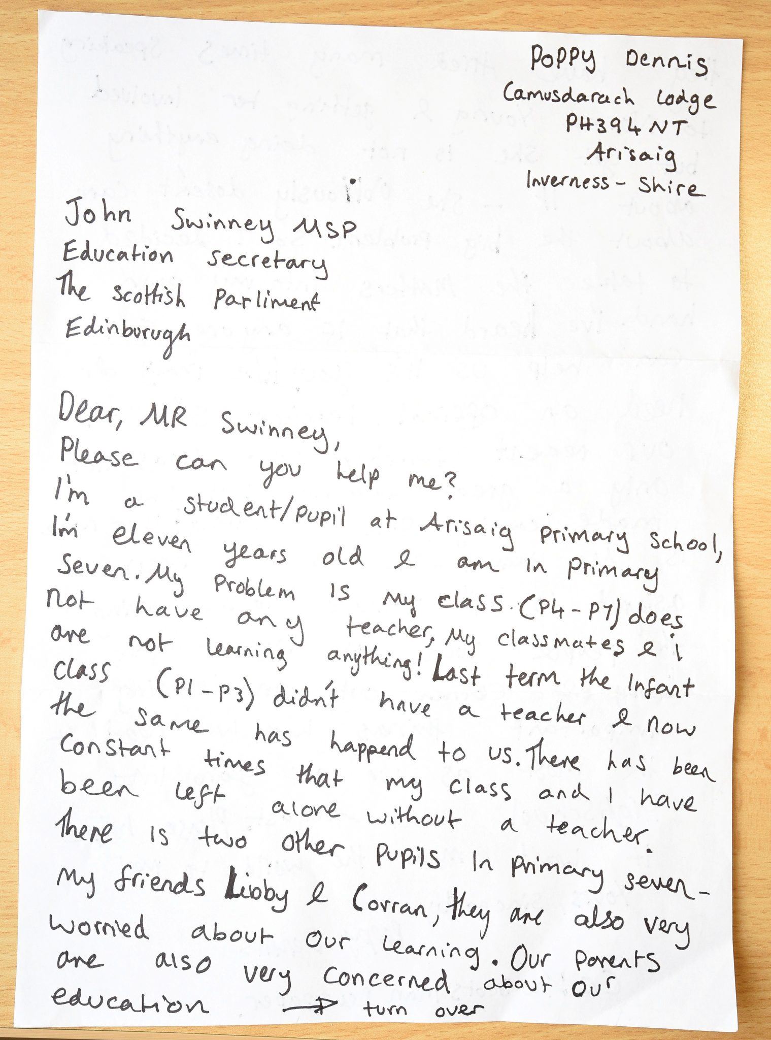 cikgu tiada dalam kelas, pelajar 11 tahun tulis sendiri surat aduan