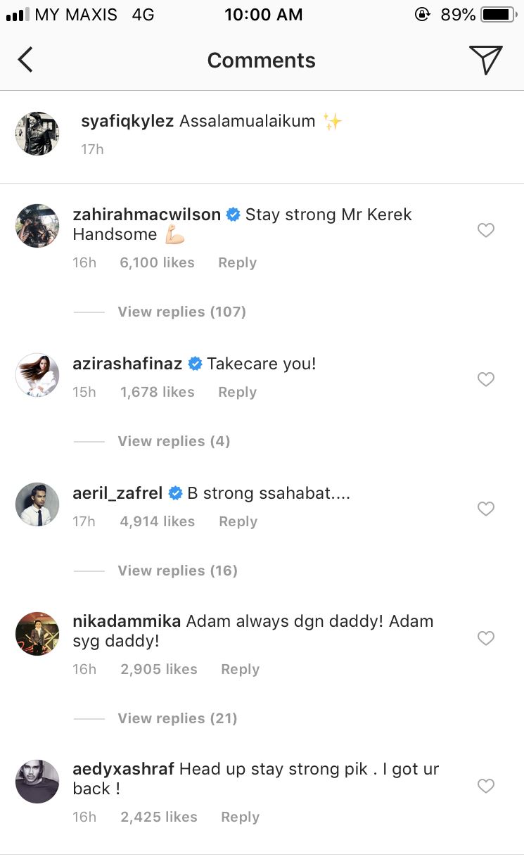 ramai rakan artis yang beri semangat pada syafiq kyle 