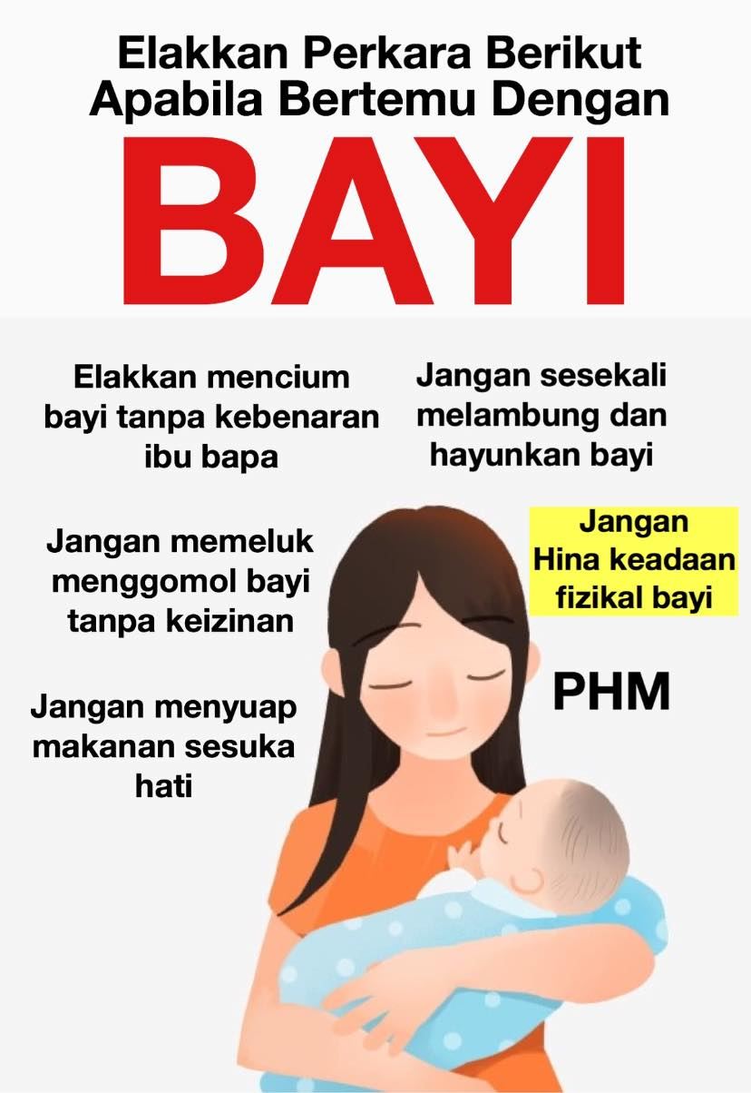 anda mungkin bawa jangkitan, elak cium bayi tanpa kebenaran ibu bapanya!