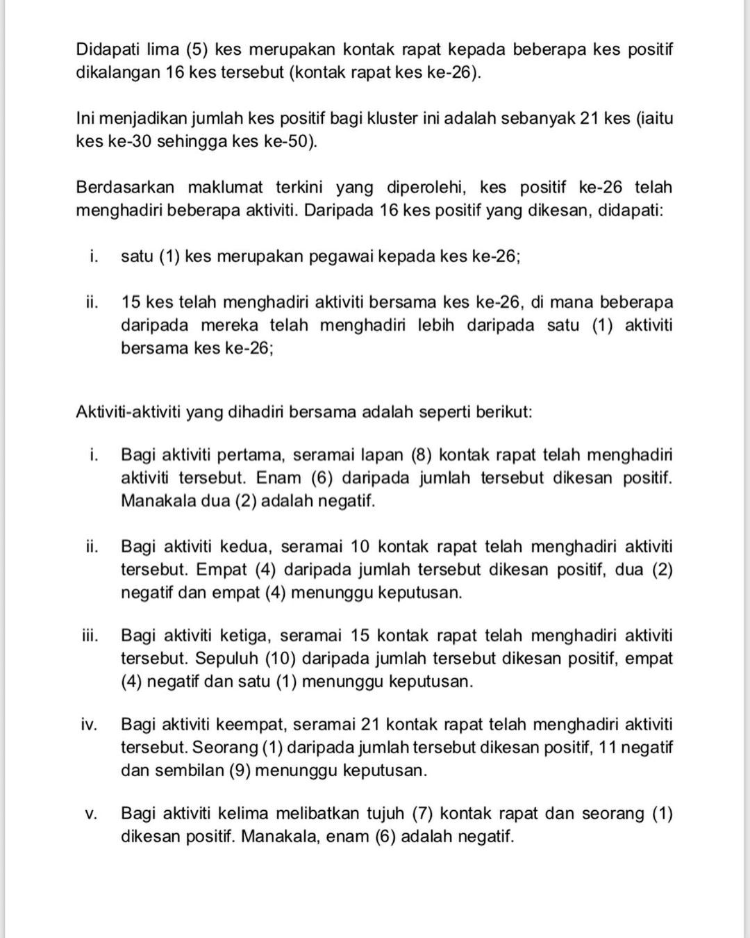 14 lagi kes baru coronavirus, jumlah kes di malaysia kini cecah 50 orang