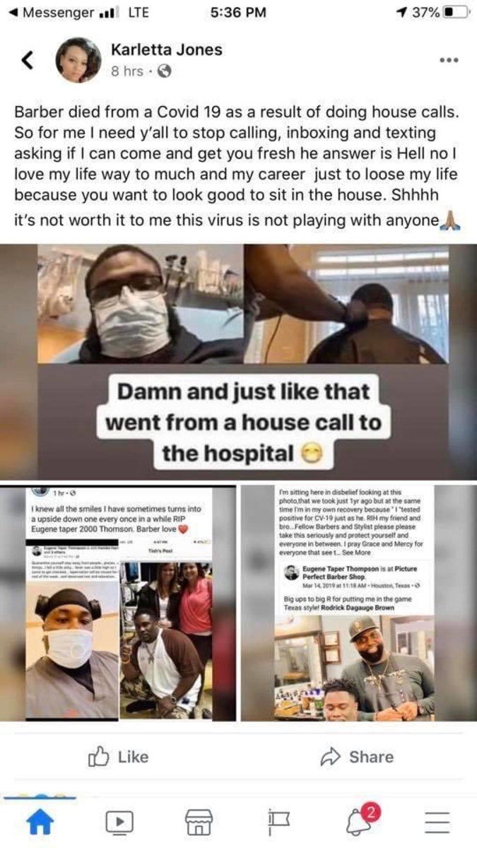 akibat terima pelanggan, tukang gunting rambut maut dijangkiti covid-19