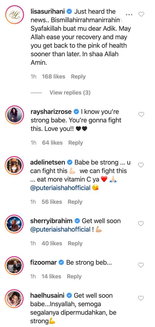 puteri aishah, artis kedua malaysia positif wabak covid-19