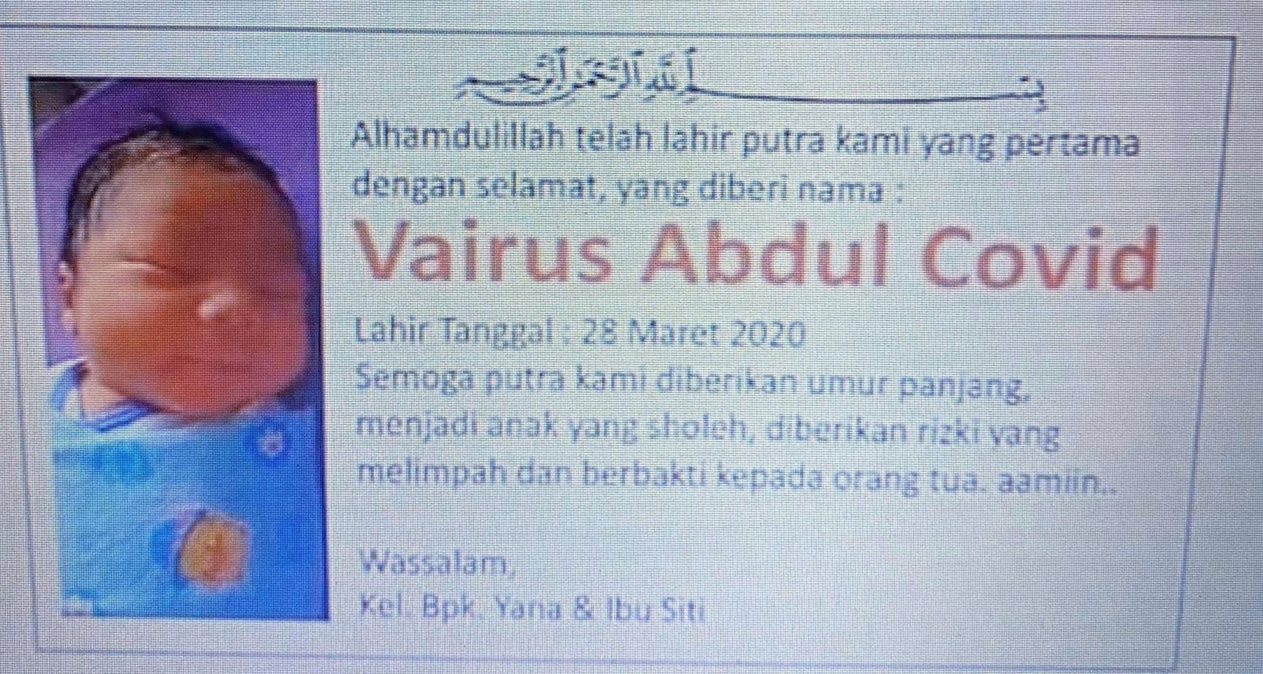 pasangan ini nekad letak nama anak mereka 